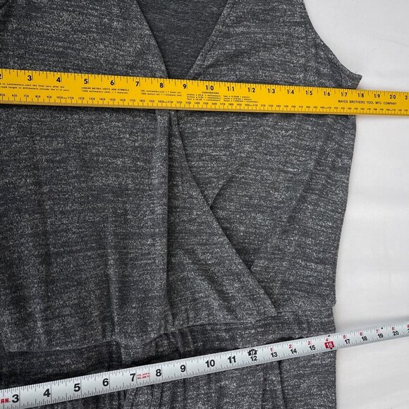 Aerie Grey Draped Wrap V-Neck Sleeveless Knit Jumpsuit Drawstring Waist Gray Wom - Picture 7 of 11